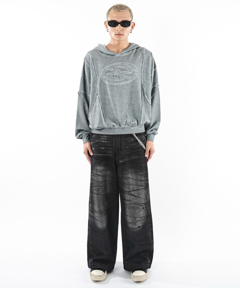 WEGO 【ユニセックス着用ITEM/MLサイズ展開】コールドダイスウィッチングプルパーカー 