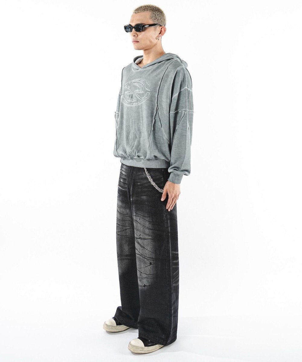 WEGO 【ユニセックス着用ITEM/MLサイズ展開】コールドダイスウィッチングプルパーカー 