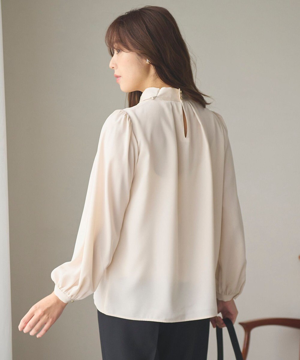 Feroux 【洗える】クラシカル リボンタイブラウス 