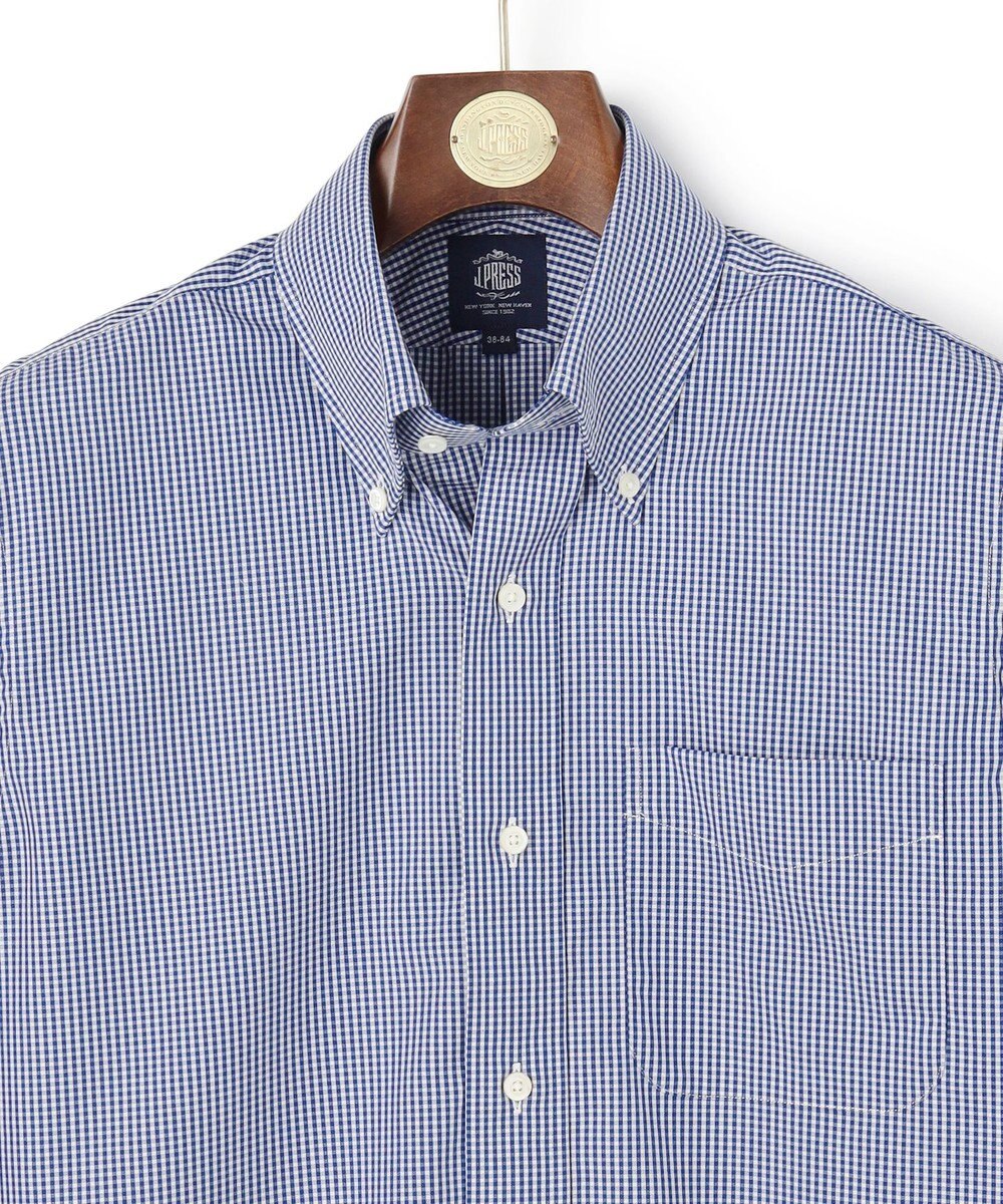 J.PRESS MEN 【PREMIUM PLEATS / 形態安定】ギンガムチェック ドレスシャツ / B.D. 