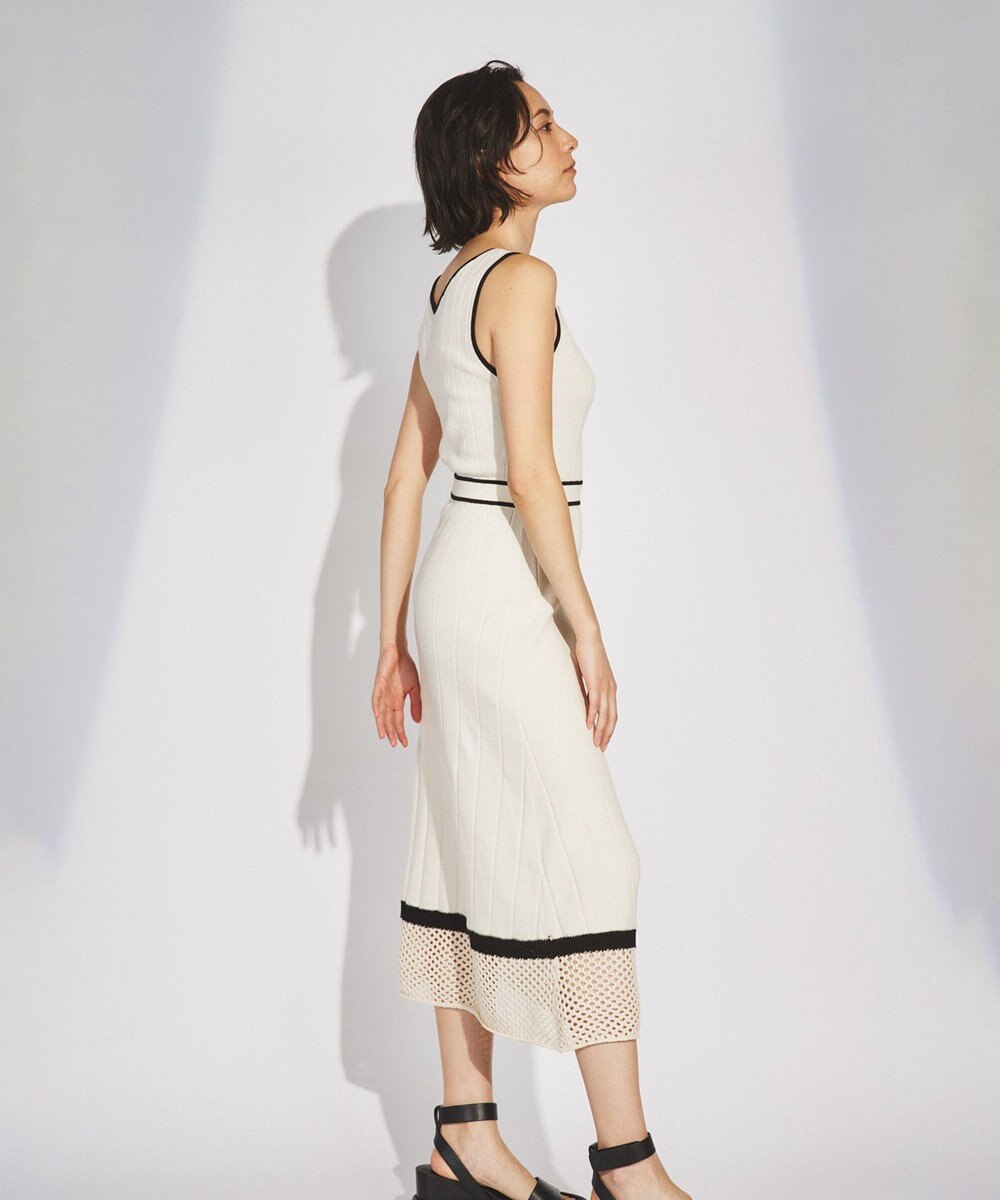 GRACE CONTINENTAL メッシュヘムニットワンピース 