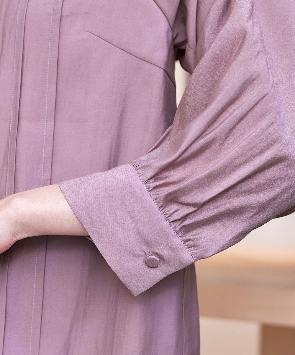 Tiaclasse 【洗える】シアーピンタックブラウス 