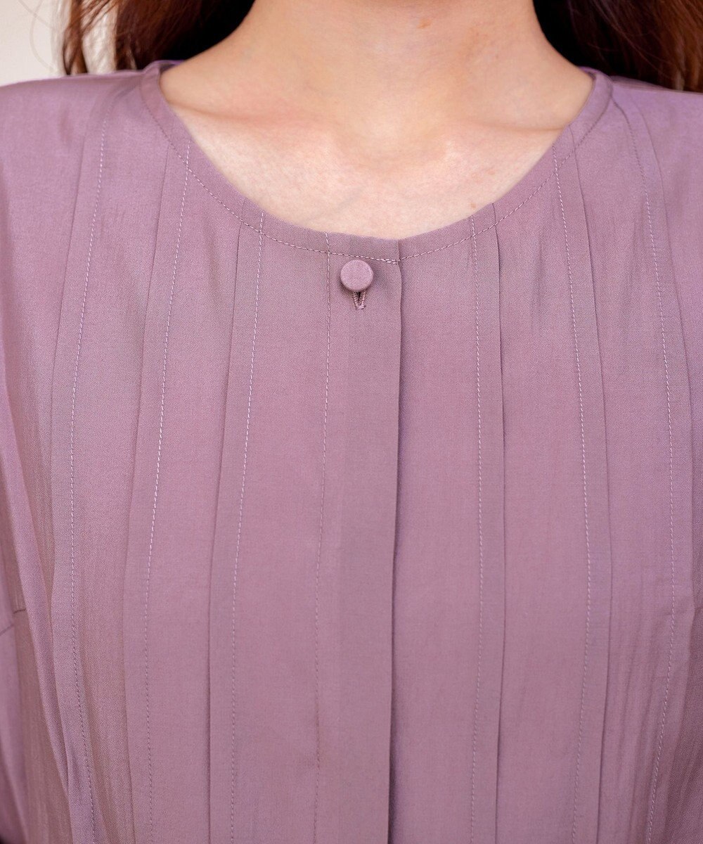 Tiaclasse 【洗える】シアーピンタックブラウス 