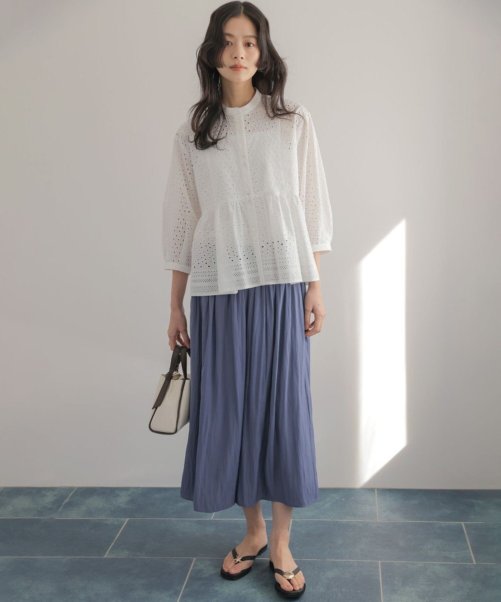 組曲 ギャザーライトデシン パンツ 