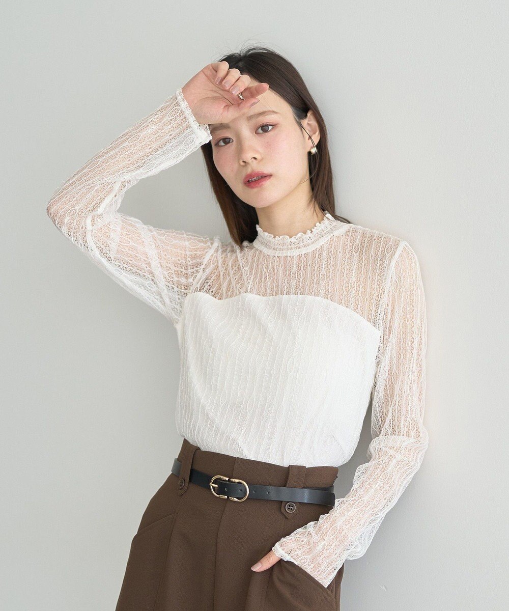 earth music&ecology レースドッキングプルオーバー 