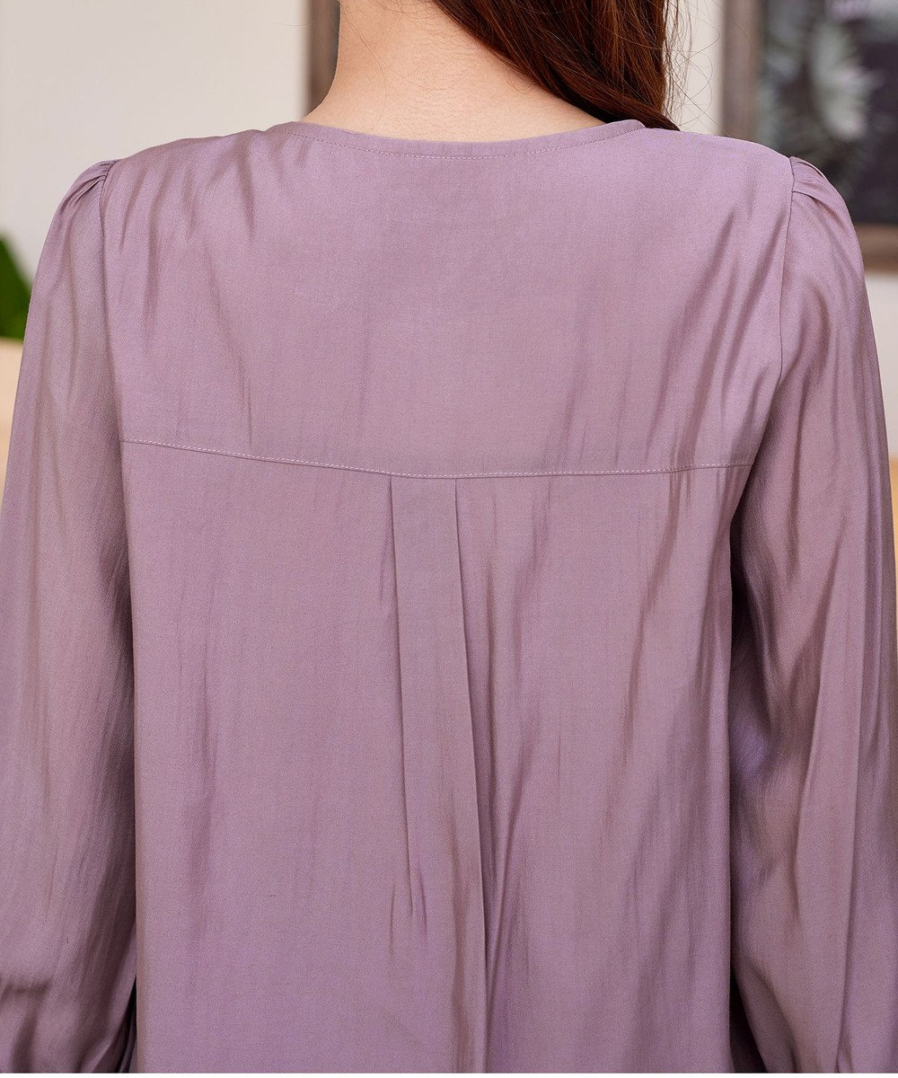 Tiaclasse 【洗える】シアーピンタックブラウス 