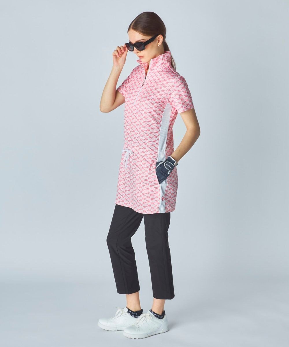 FILA GOLF／marie claire 【Marie claire sports】ロゴ柄ハーフジップチュニック 