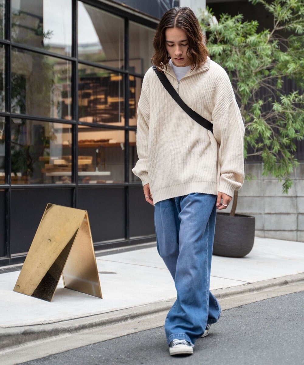 WEGO スケーターズ　タックワイドデニムパンツ 