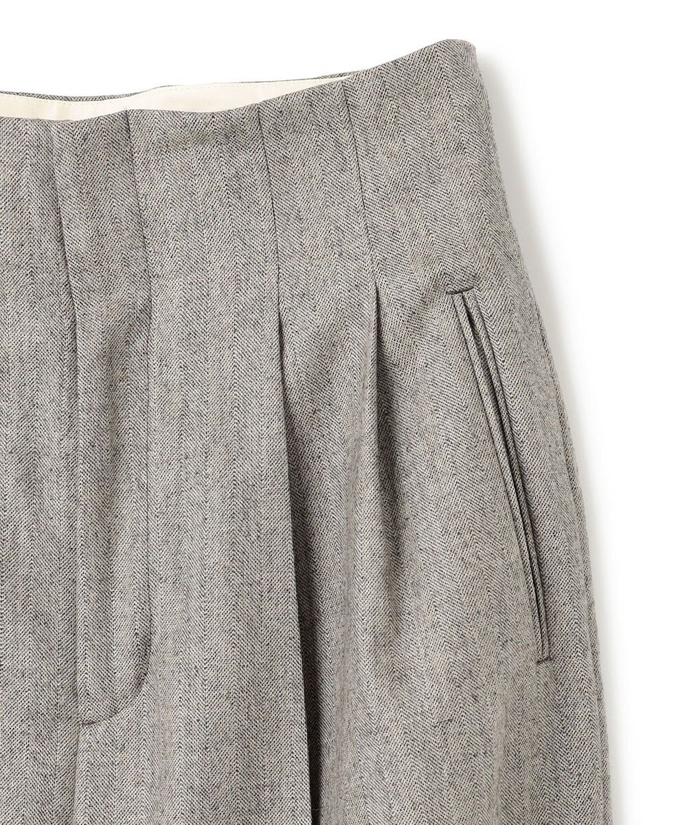 BEIGE， NATION / ウールヘリンボーンタックワイドパンツ 