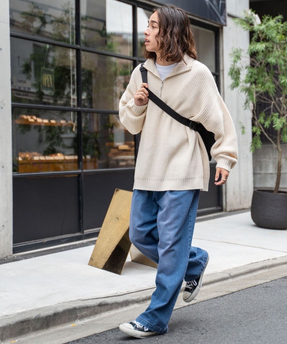 WEGO スケーターズ　タックワイドデニムパンツ 