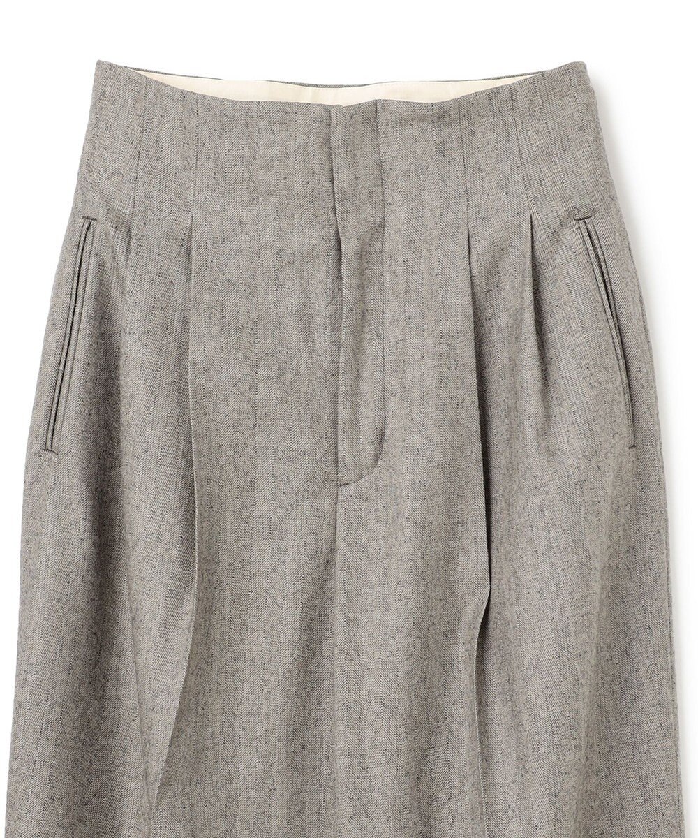 BEIGE， NATION / ウールヘリンボーンタックワイドパンツ 