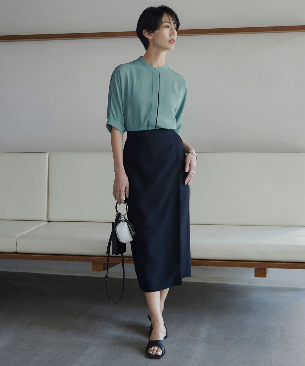 ICB 【接触冷感・UVケア・速乾・洗える】FluidBackSatin ナロースカート 