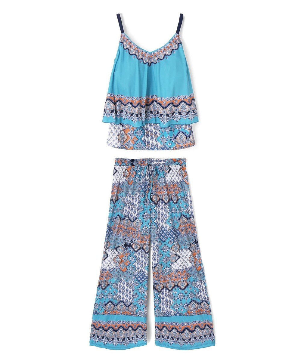 San-ai Resort（三愛水着楽園） ロングパンツセット水着　9M・11L　【Coral veil（コーラルヴェール）】 