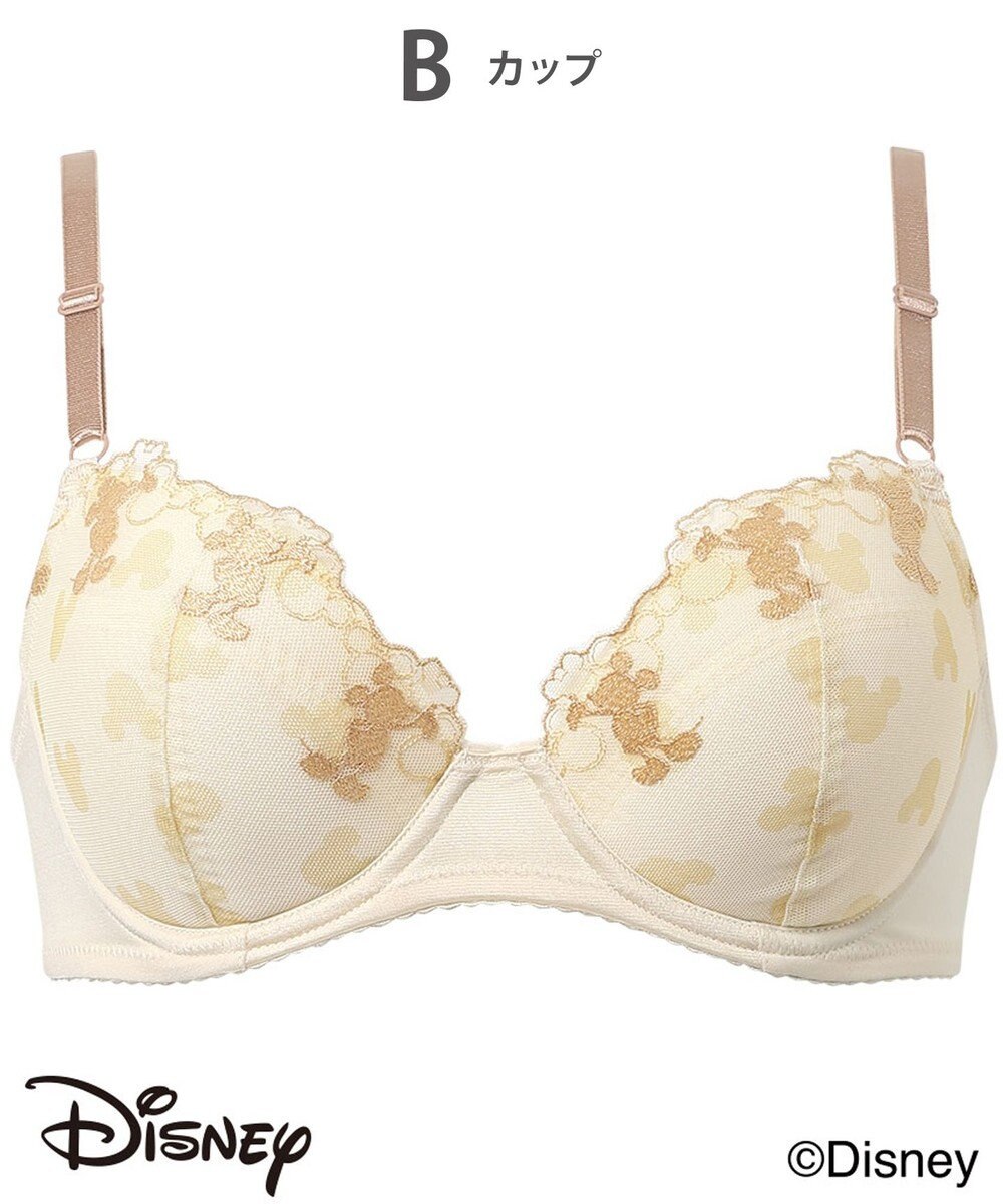 Wing ブラジャー 【ディズニー】 自然なまるみシルエット ソフトなつけごこち 【ナチュラルアップブラ】 ミッキーマウス KB2063 ウイング／ワコール 