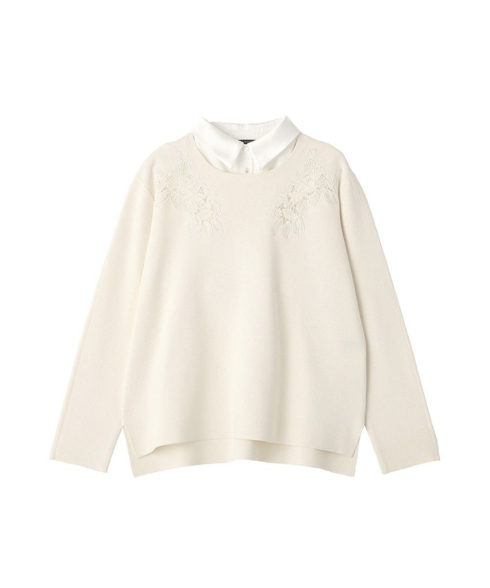 YECCA VECCA 2way襟付きレースニット 