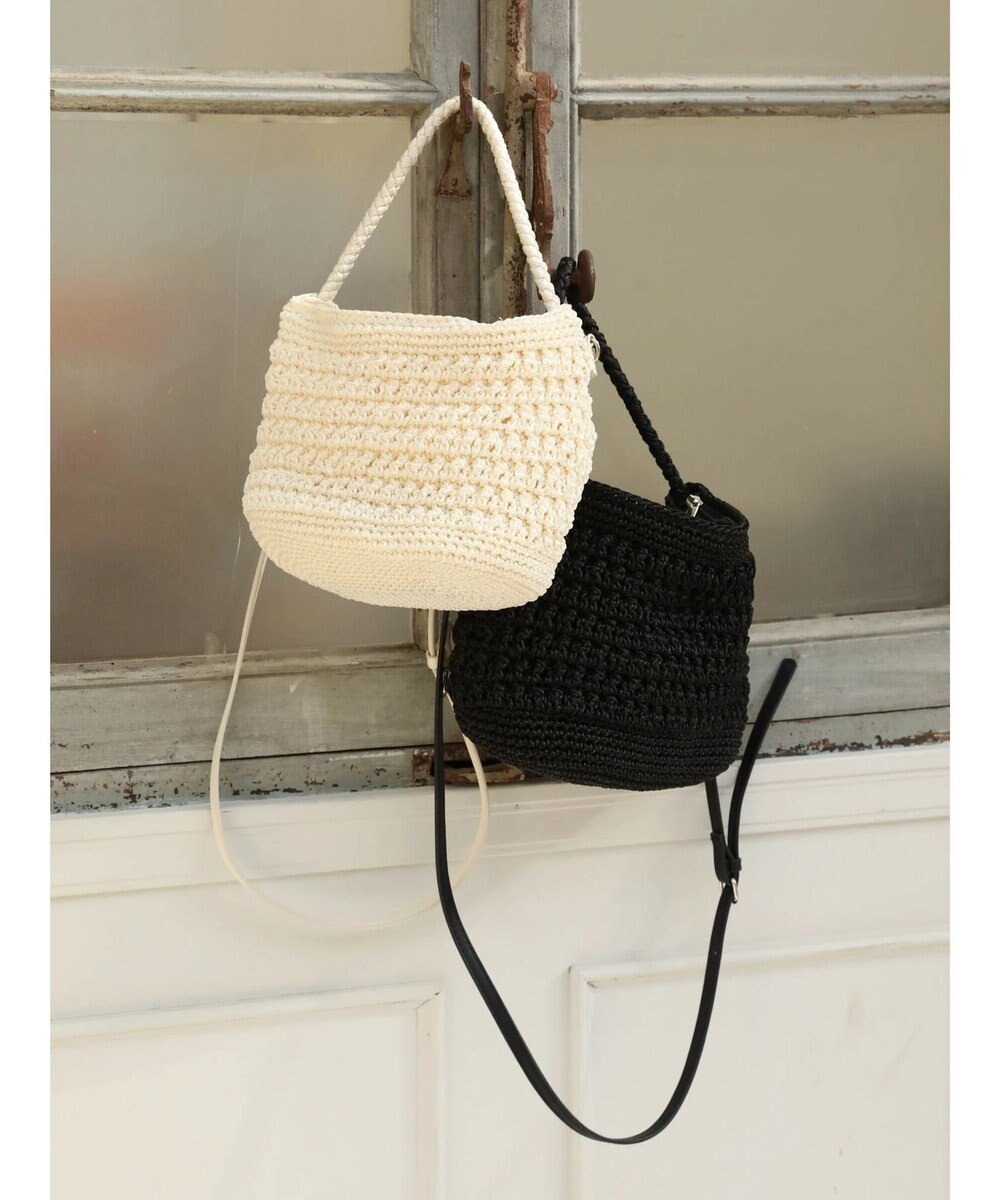 Green Parks ・ｃａｃｈｅ　ｃａｃｈｅ　柄編みワンハンドルミニバッグ 