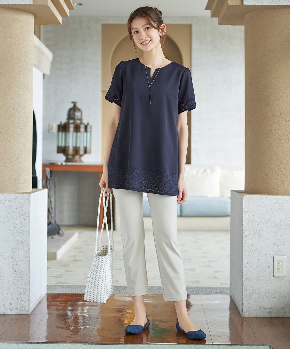 Tiaclasse 裾レース切替チュニック 