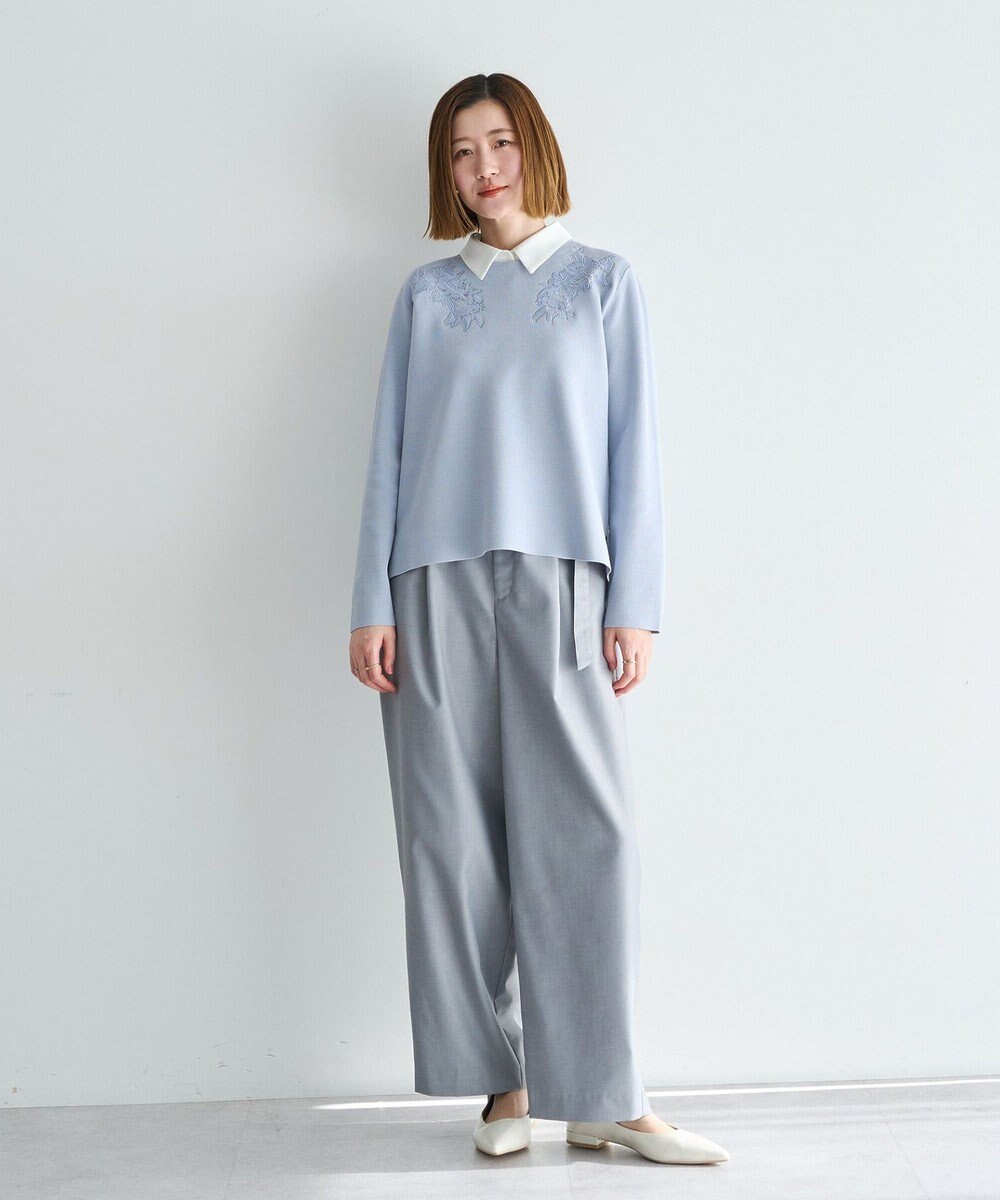 YECCA VECCA 2way襟付きレースニット 