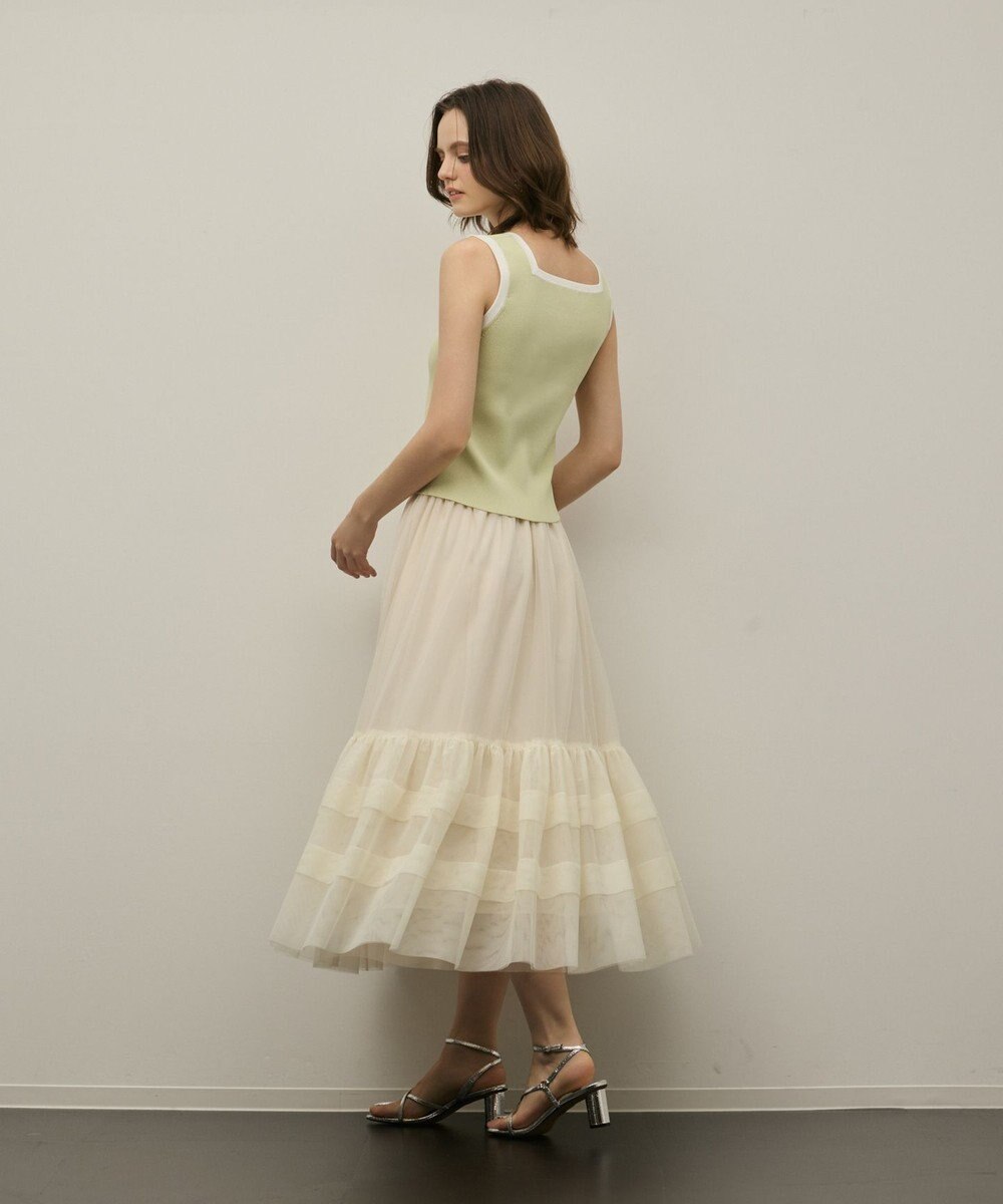 GRACE CONTINENTAL バイカラーリブニットノースリーブ 