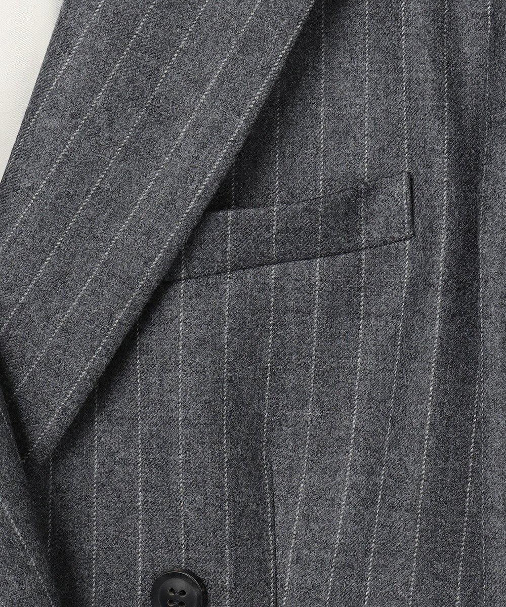 BEIGE， DELAND / ウールピンストライプダブルジャケット 