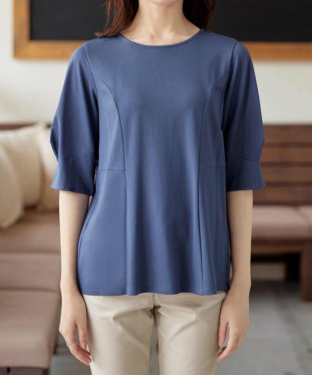 Tiaclasse L 【洗える】マトンスリーブカットソートップス 