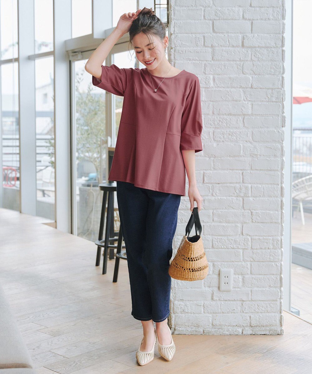 Tiaclasse L 【洗える】マトンスリーブカットソートップス 