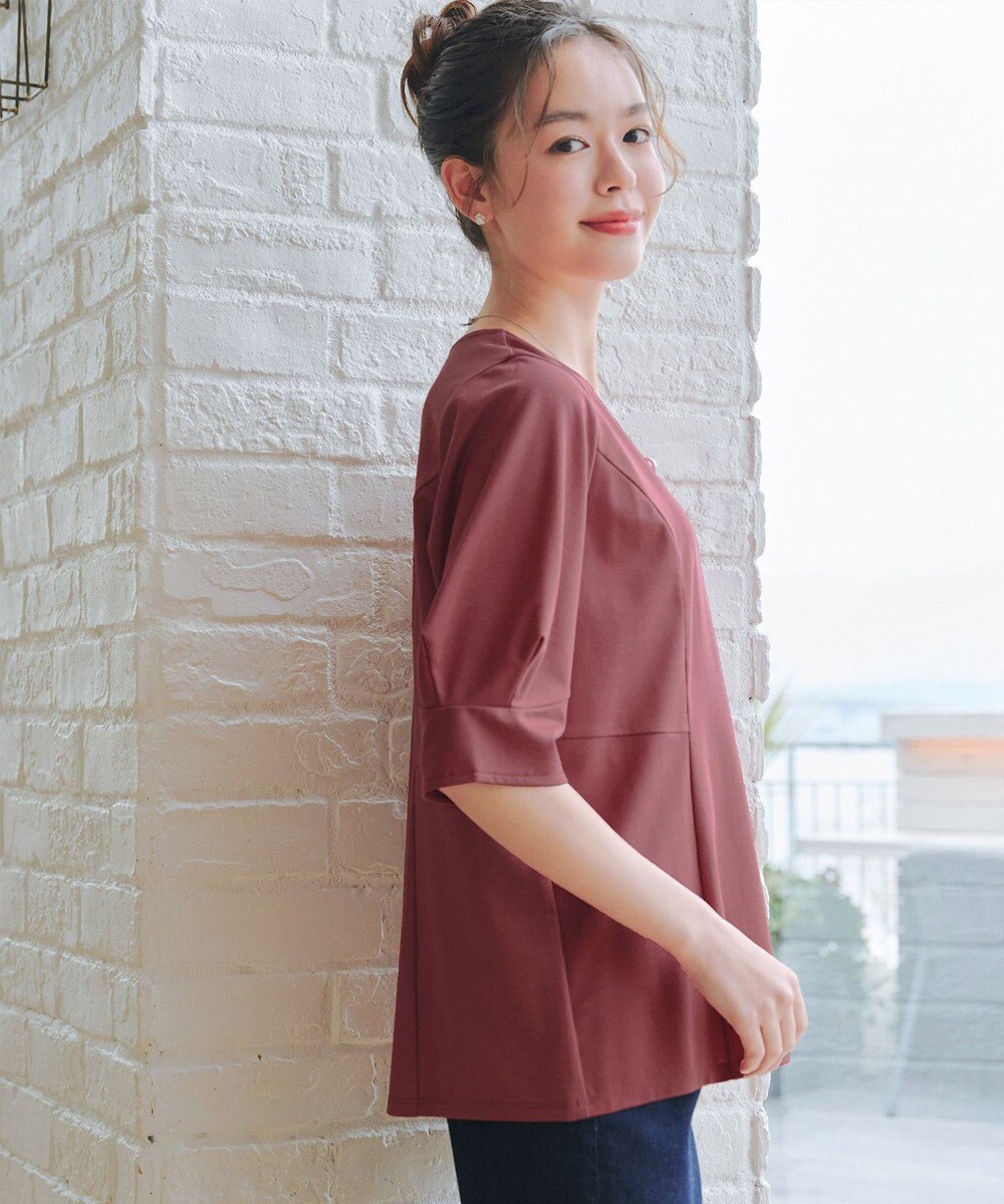 Tiaclasse L 【洗える】マトンスリーブカットソートップス 