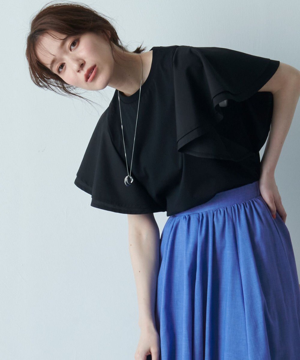 ANY L 【シワになりにくい】ダブルフレアスリーブカットソー 