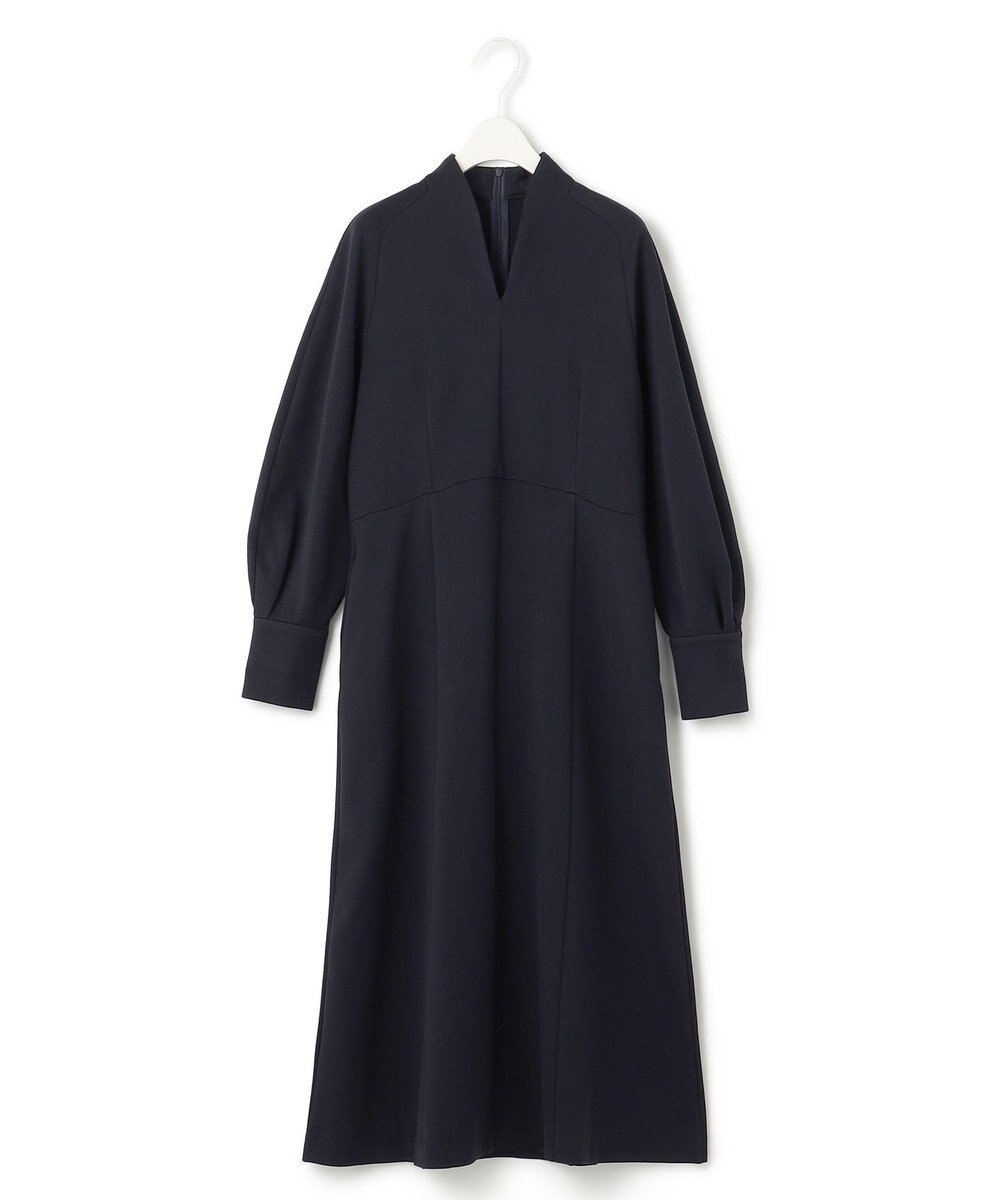 ICB L 【洗える】 レーヨンストレッチポンチ フレアワンピース 