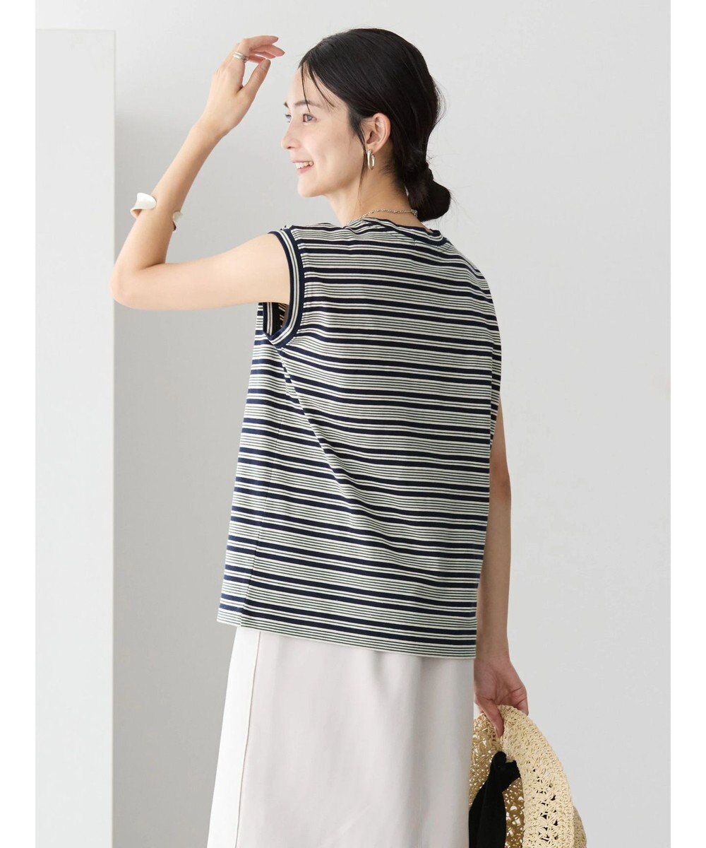 AMERICAN HOLIC マルチボーダーノースリーブカットプルオーバー 