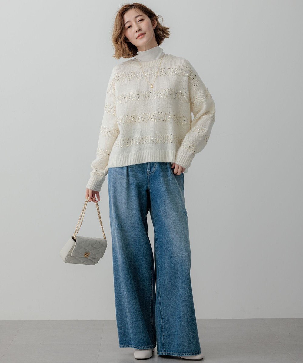 23区 L 【SLOW/一部店舗限定】BAGGIE DENIM ワイドレッグ パンツ 