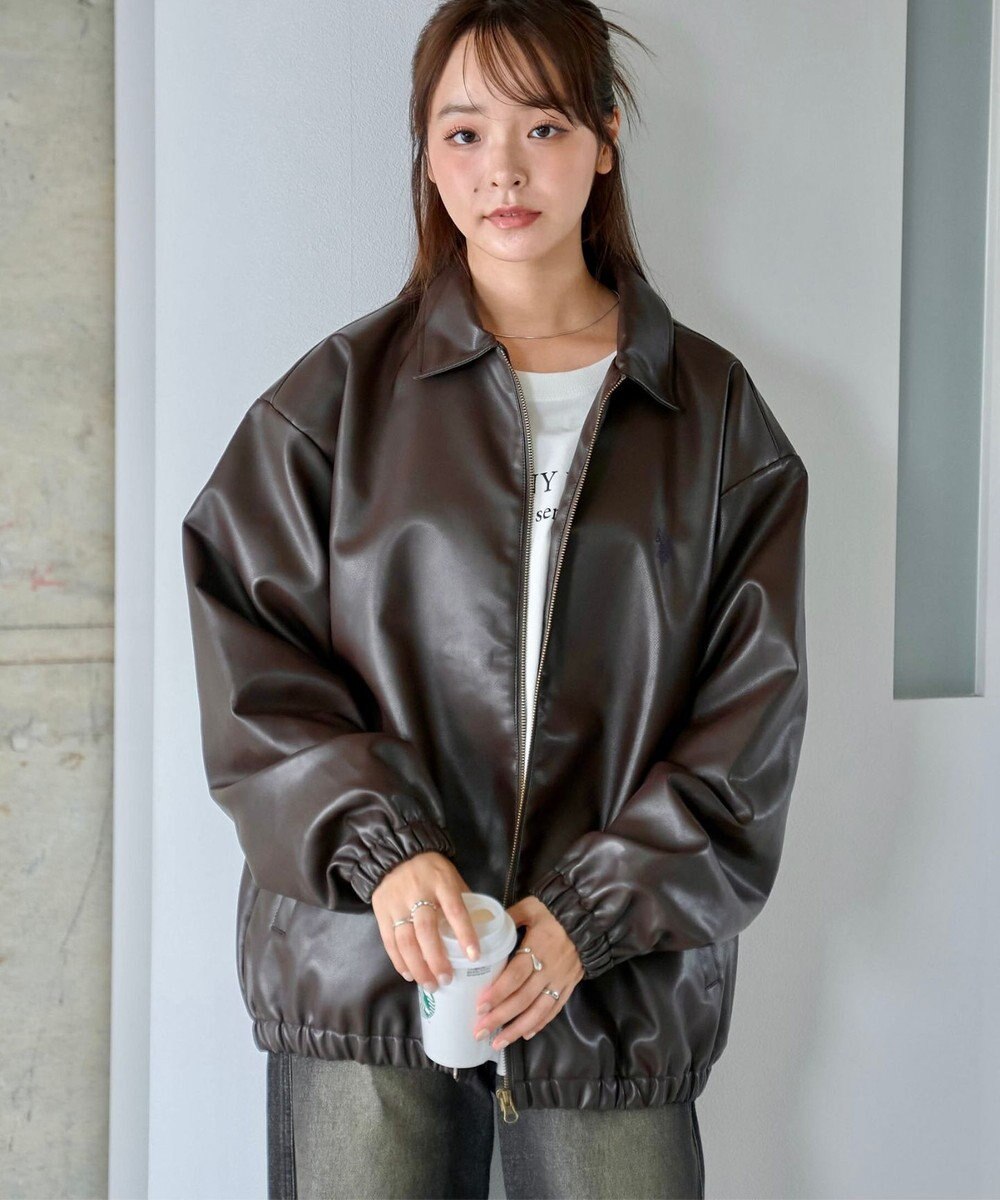 WEGO 【ユニセックス着用ITEM/MLサイズ展開】USPOLOフェイクレザージャケット 