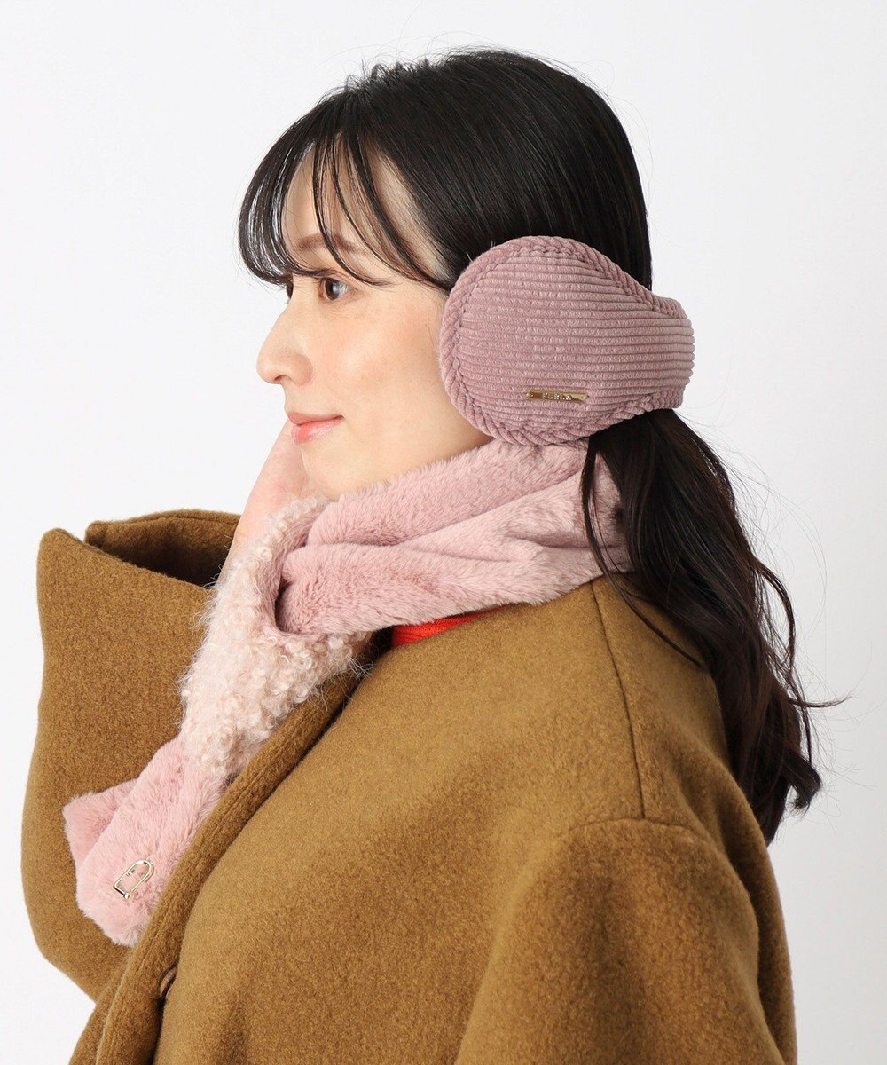 MOONBAT FURLA(フルラ) コーデュロイ×ファー バックアームイヤマフ 