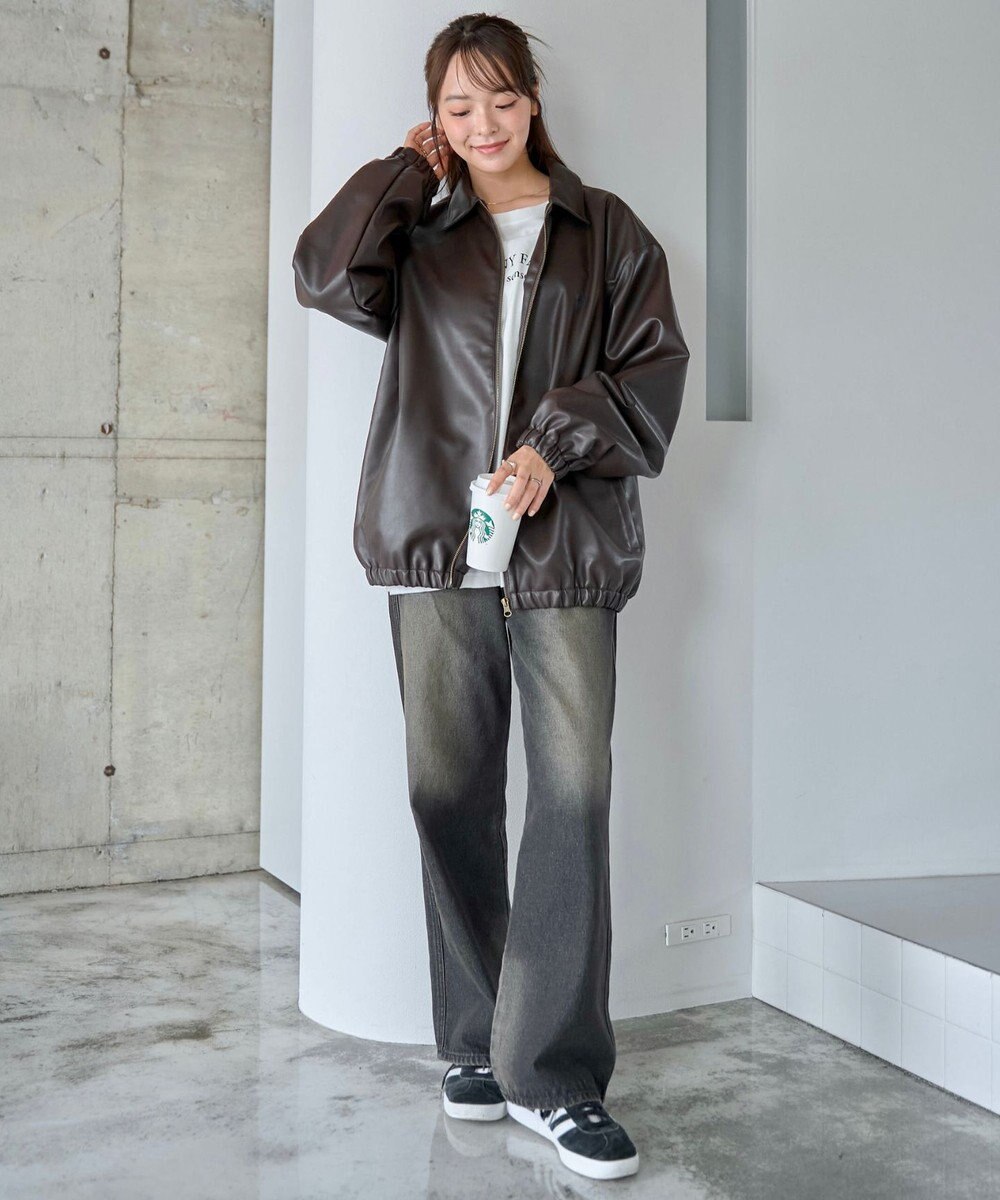 WEGO 【ユニセックス着用ITEM/MLサイズ展開】USPOLOフェイクレザージャケット 