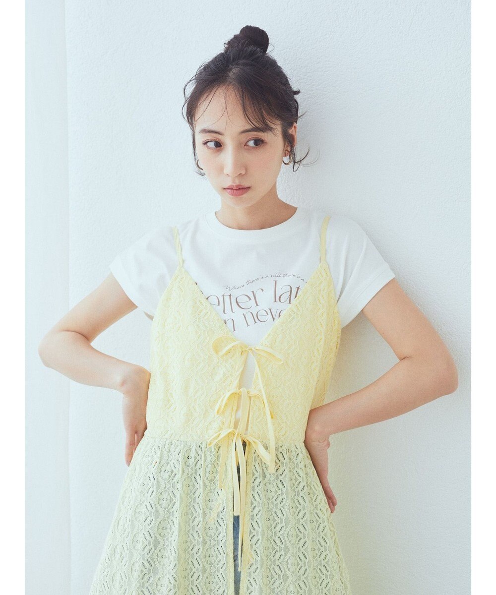 earth music&ecology フラワーレースキャミワンピース 