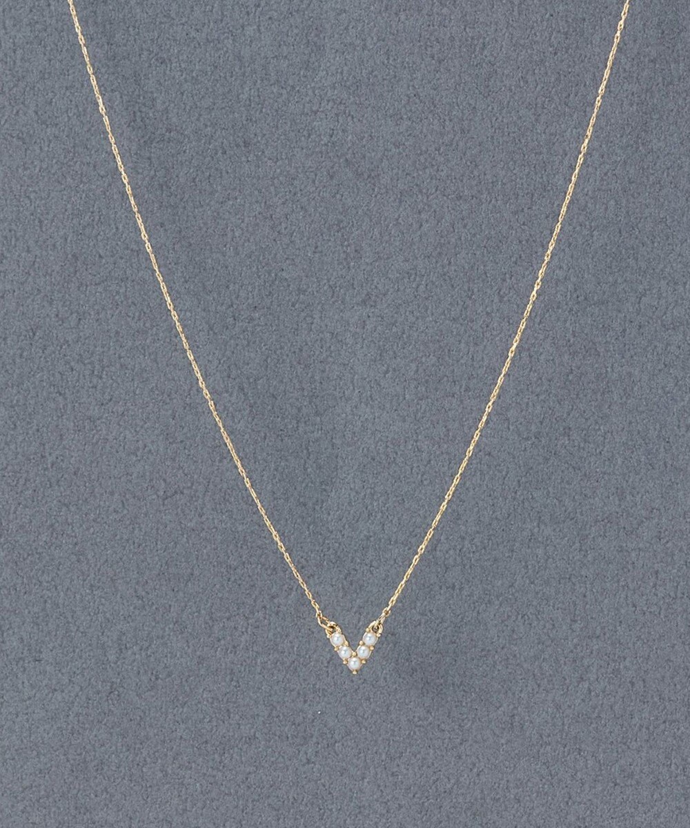 Phoebe 〈金属アレルギー対応〉Vラインミニパールネックレス　V字デザイン/小粒パール 