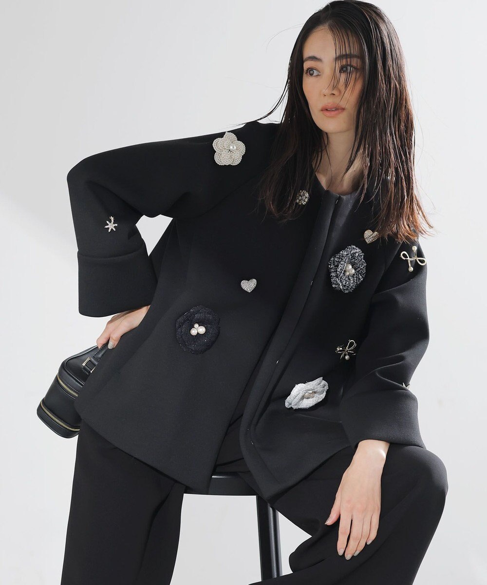 組曲 ツイードパールコサージュ 