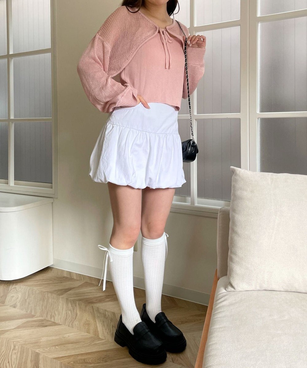 WEGO アンサンブルメッシュリボンカーディガン 