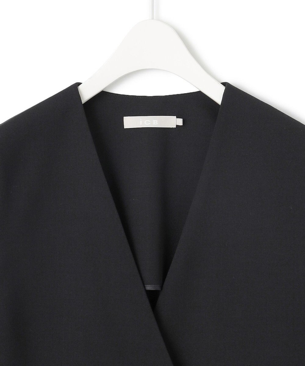 ICB L 【UVカット・洗える】ウール2WAYストレッチ Vネックベスト 