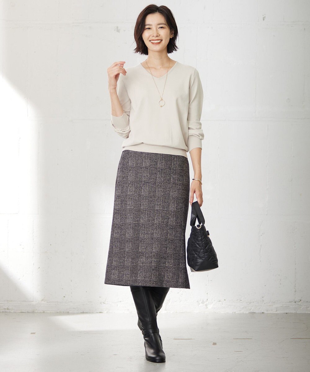 J.PRESS LADIES L 【洗える】PRINCE Vネック ニット 