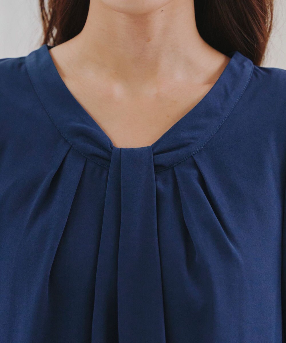 Tiaclasse 【スマート裏起毛】 ボウタイ風ブラウス 