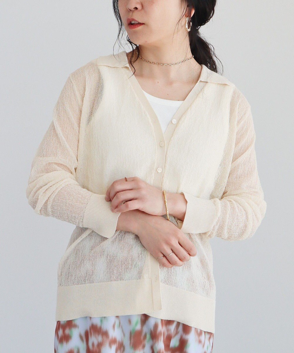 CRAFT STANDARD BOUTIQUE シアージョーゼットニットカーディガン 