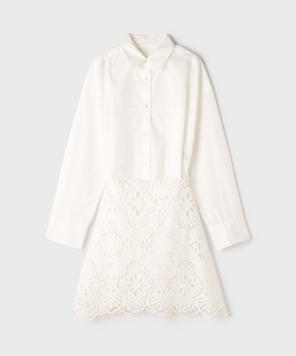 GRACE CONTINENTAL カット刺繍イレギュラーシャツ 