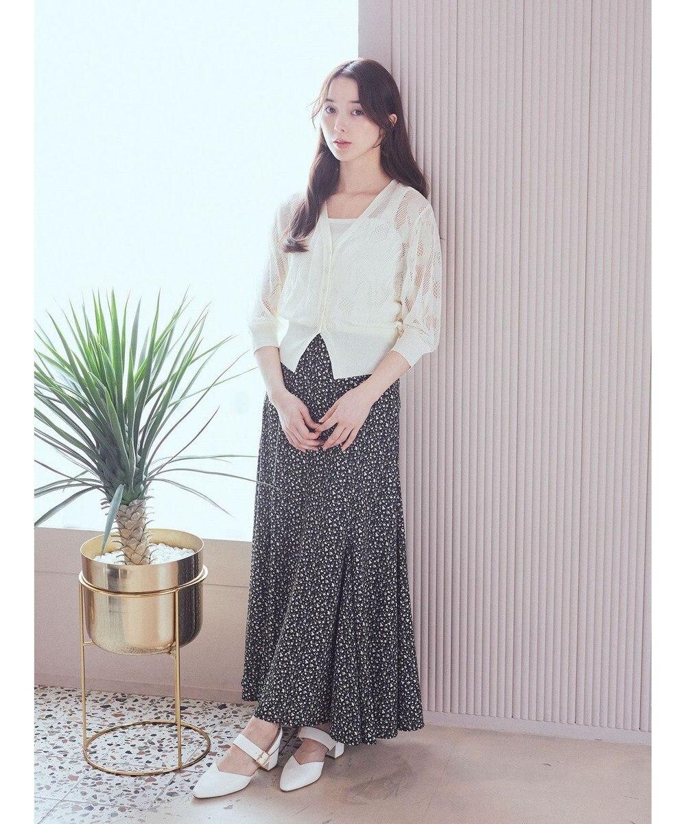 earth music&ecology 花柄シアーカーディガン 