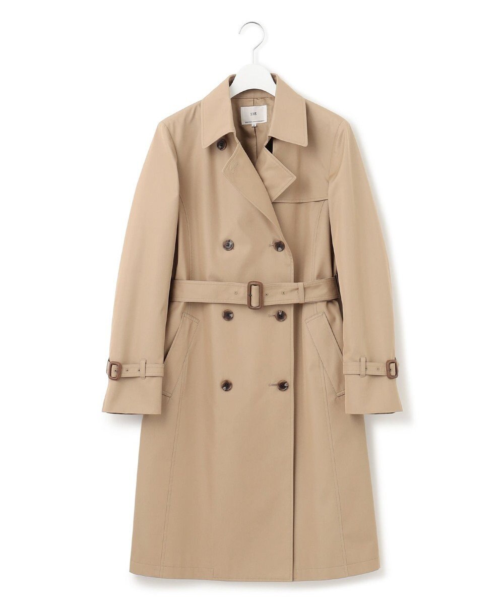 23区 S コットンポリエステルギャバジン ロング トレンチコート 