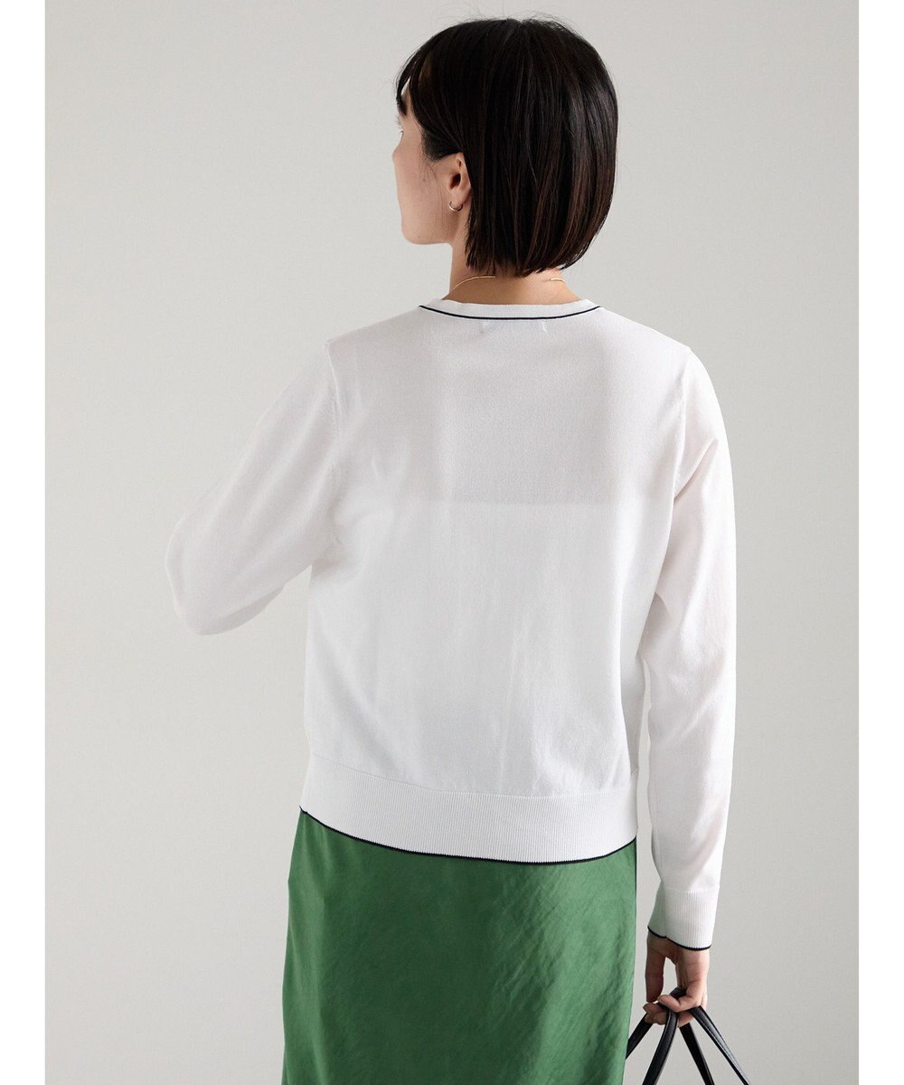 Te chichi 14G綿ポリクルーカーディガン 