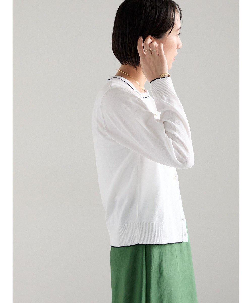 Te chichi 14G綿ポリクルーカーディガン 