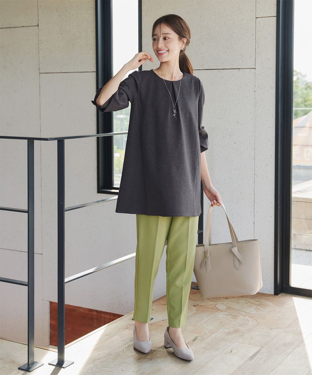 Tiaclasse L 【洗える】タックスリーブポンチチュニック 