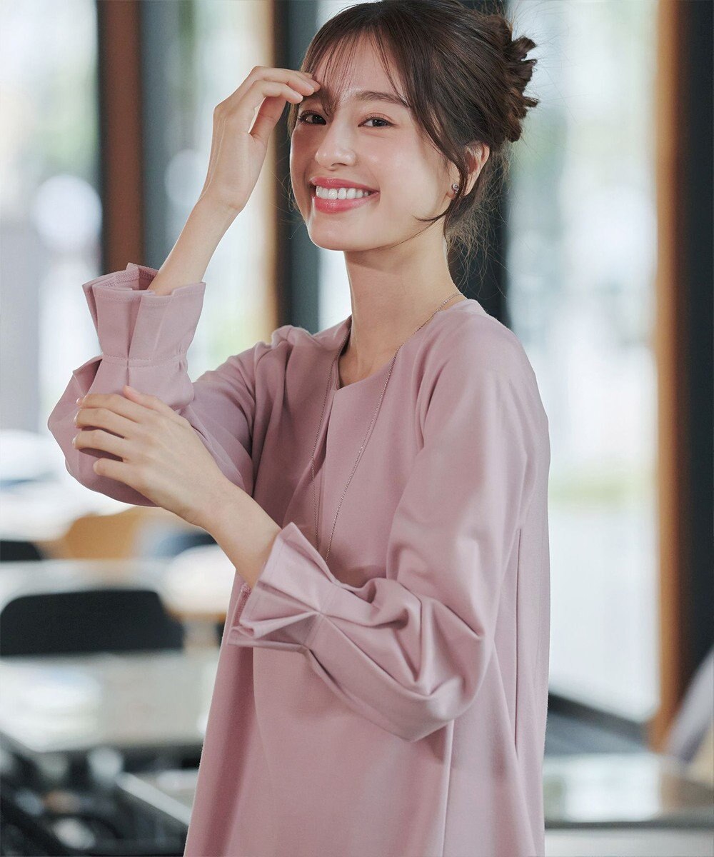 Tiaclasse L 【洗える】タックスリーブポンチチュニック 