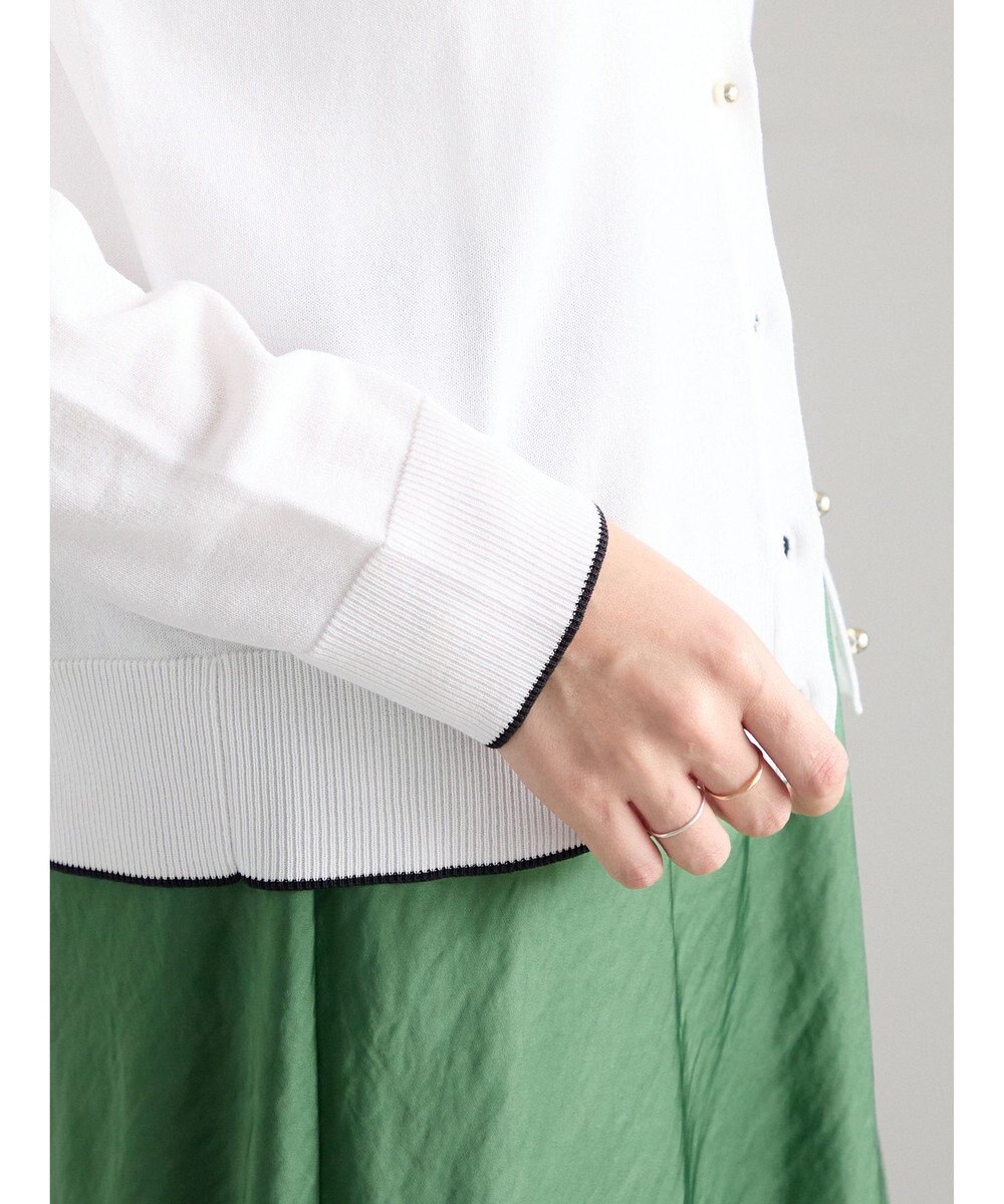 Te chichi 14G綿ポリクルーカーディガン 